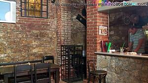 Strapon dommes fucks sissy subject in the bar, I can't believe it.