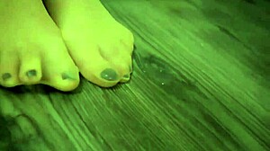 Girl Plays With Balloons In Stockings And Pantyhose