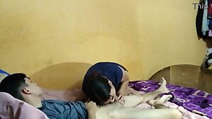 Stepsister enters room for deepthroat blowjob and facial on small tits