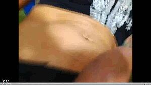 Shemale masturbates to hot cumshot on webcam!