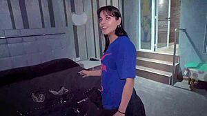 Watch my stepsister try BDSM with creampie.