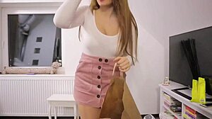 Girl Plays With Balloons In Stockings And Pantyhose