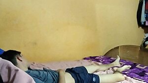 Stepsister enters room for deepthroat blowjob and facial on small tits