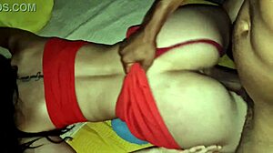 My sister's lesbian friend stays in my bed after the party and we fuck hard and wild filled with cum.