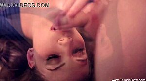 Beautiful Woman Sucks Cock and Gets Facial Cumshot Passionately
