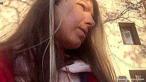 Wild Blonde Teen Ripped Clothes In Barcelona Outdoor Action!