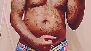 My black lover's big cock jizzes