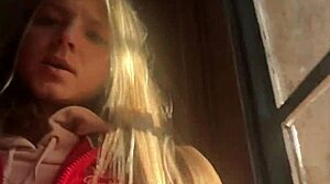 Wild Blonde Teen Ripped Clothes In Barcelona Outdoor Action!