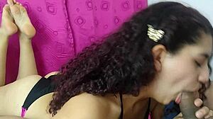 I'm doing oral on this young Latina in her bikini with big tits until cumshot.