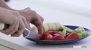 Private black bbc lover cassie fire gets milk after taking dark meat