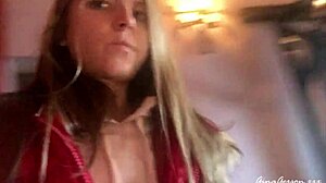 Wild Blonde Teen Ripped Clothes In Barcelona Outdoor Action!