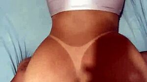 brazilian amateur wife moans loudly on bull's big cock in passionate sex.