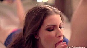 Beautiful Woman Sucks Cock and Gets Facial Cumshot Passionately