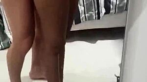 latina wife cheats with lover, gets creampied for cuckold husband