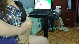 Colombian brunette with big natural tits and ass teases during world cup 2022 doggystyle action.