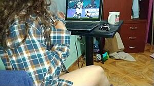 Colombian brunette with big natural tits and ass teases during world cup 2022 doggystyle action.