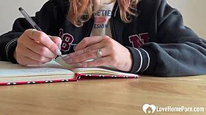 Redhead cutie slut bound tight by hard rope