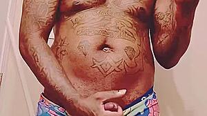 My black lover's big cock jizzes