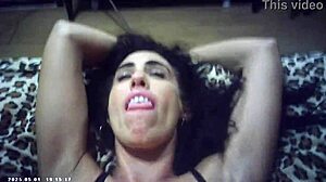 behind the scenes, brunette babe gets cum on her and keeps fucking 😏