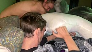 Sentence case Purple toy enters shy nurse patient in hospital. She grabs nipples and lights cigarette after monster drinks.