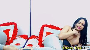 Gorgeous Slender Shemale Dayamhotts Masturbates Anal