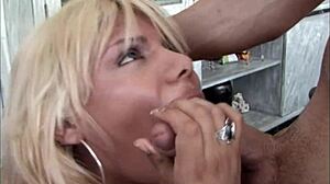 HOT BLONDE TRANSSEXUAL GETS ANAL BLOWJOB AND SEX