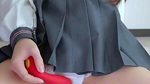 Classmate in cute underwear craves intense vibrator action.