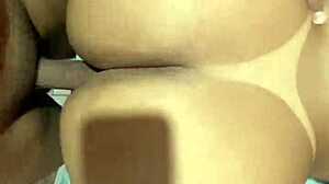 brazilian amateur wife moans loudly on bull's big cock in passionate sex.