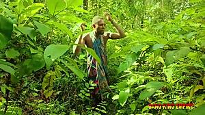 Amateur BBW Babe's Outdoor Ebony Bush Sex