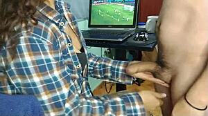 Colombian brunette with big natural tits and ass teases during world cup 2022 doggystyle action.