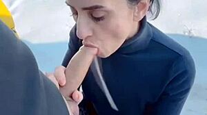 It's Fantastic to Suck Cock at -10 Degrees for Hot Cum on Tongue