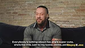 Insanely molten brunette with ink-covered body gets her raw muff pounded by tattooed lover