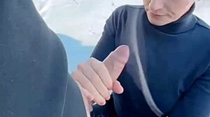 It's Fantastic to Suck Cock at -10 Degrees for Hot Cum on Tongue