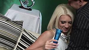 skinny platinum blonde enjoys spicy sex and pissing