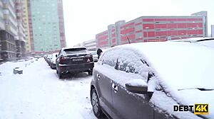 Debt4k redhead calms creditor with sex