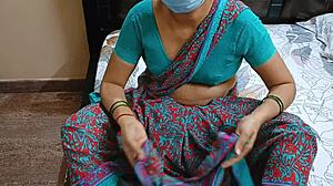 South indian couple enjoys quickie creampie sex on bed with big pussy