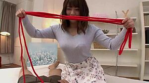 Meirin teases with big tits and blowjob