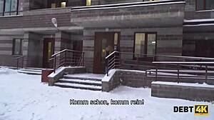 Debt4k redhead calms creditor with sex