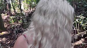 hot girl fucks in the park makes the guy cum and keeps fucking