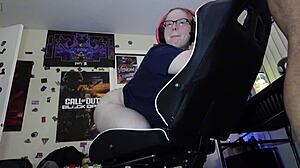 Redhead Gamer Girl with Glasses Gets Rough BBC Creampie Between Sessions