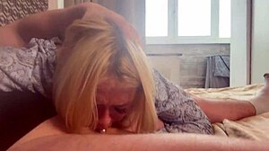 Blonde Step Son Chats with Horny Mother Before Fucking Her in POV with Blowjob, Ass to Mouth, and Toys
