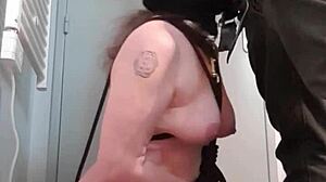 Check out this bondage session where she blows and cums on order