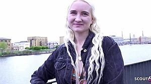 German Scout Picks Up Skinny Blonde Teen!