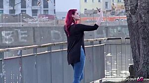 German Scout - Rothaarige Studentin Melina Bei Strassen Casting Fuer Geld Gefickt!