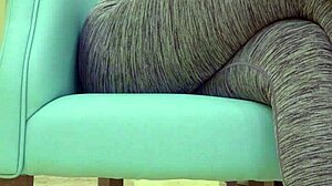 Teen babe teases sugar daddy with big ass in leggings during workout photoshoot