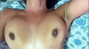 Nati R rides hard in reverse cowgirl