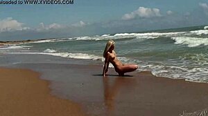 gorgeous teen agnes bathes naked in the ocean