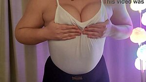 Curvy Milf Spits On Natural Tits In Sexy Homemade Fetish Display.