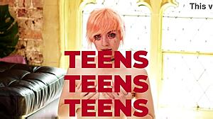 Gorgeous redhead makes herself cum with teasing striptease in lingerie