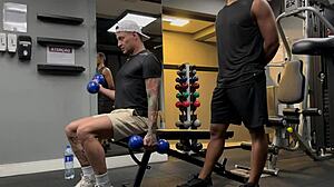 Training partner pays with blowjob and anal